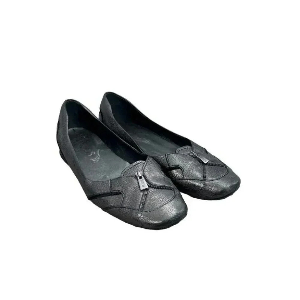 Tod's Gommino Shoes in Metallic Leather Womens Size 6.5 Italy